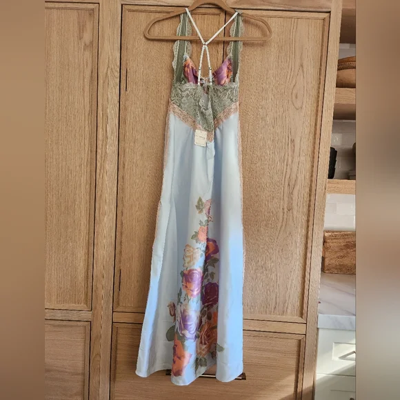 Free People Intimates Just Dreamy Maxi Slip Floral Lace Nightgown Dress  Nightie - rajagirimanappuram.com